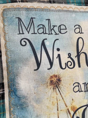 Make a Wish and Fly Art Flannel- Boho Blue